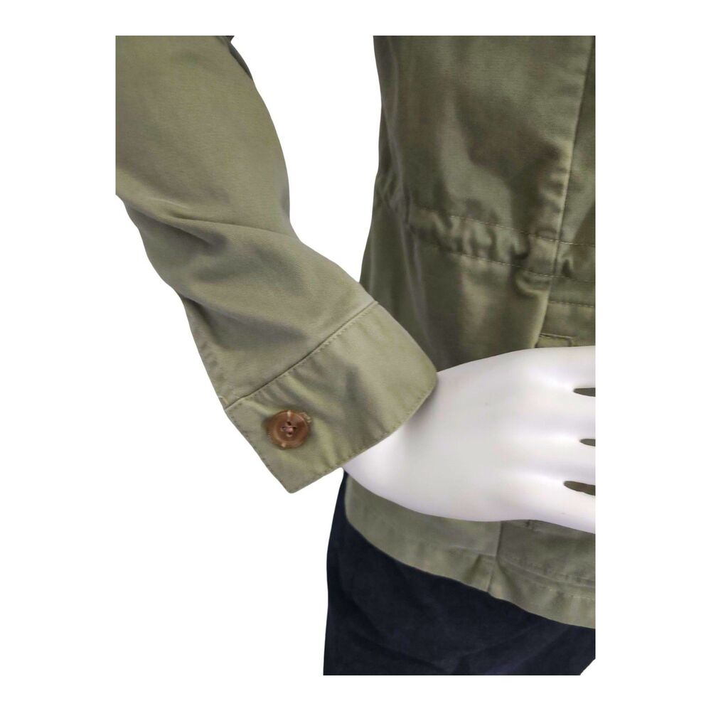 Talbots Petite Olive Green Utility Field Jacket Drawstring Waist - Picture 7 of 11